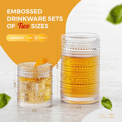 FULGNU embossed hobnail design adds vintage charm to any table.