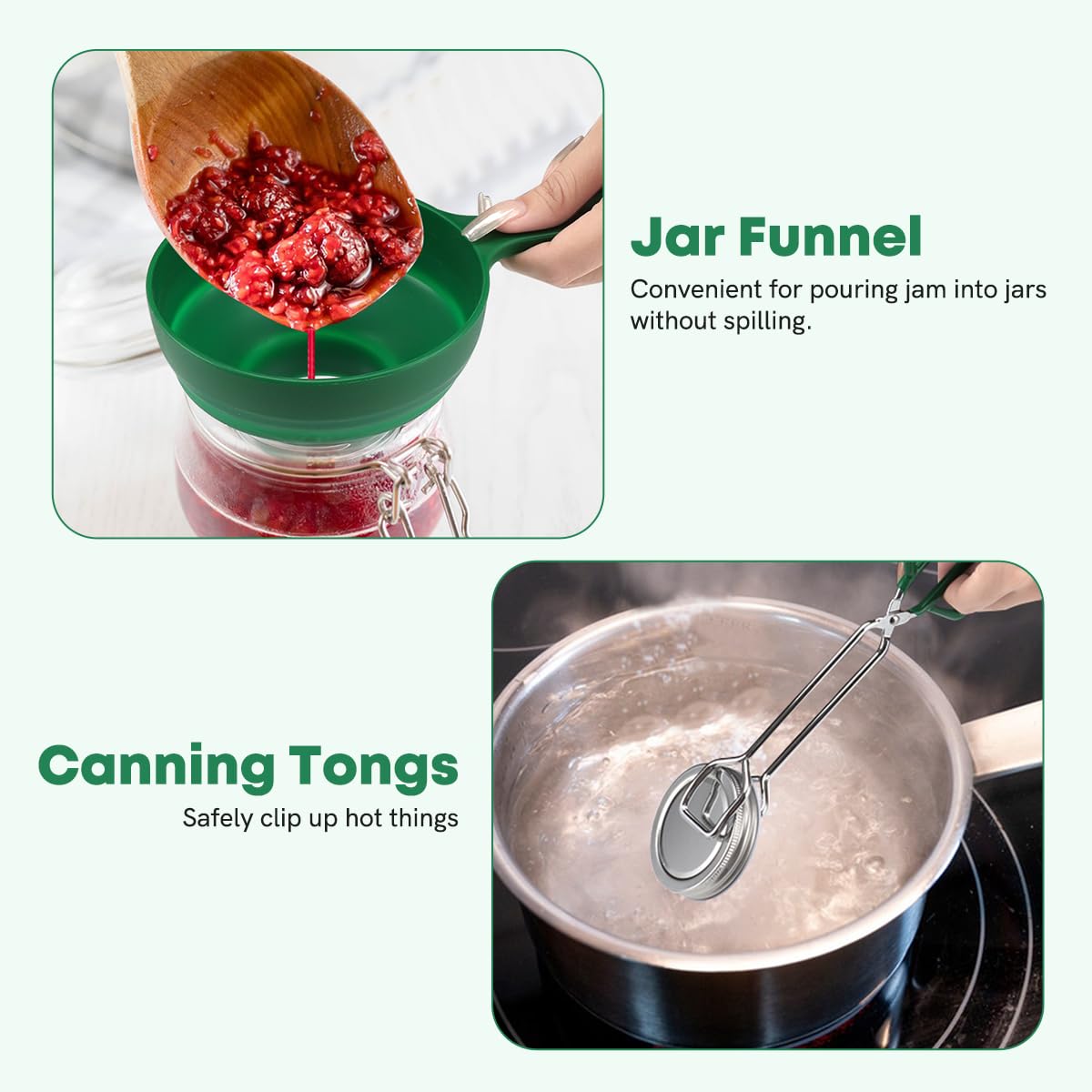 Jar funnel in use for clean filling with Fulgutonit kit