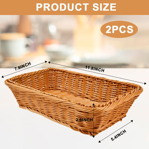 Fulhdedi rectangular bread basket highlighting woven texture for fruit or bread service