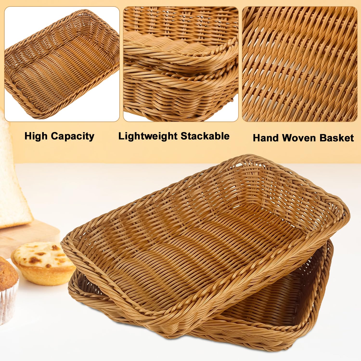 Fulhdedi durable basket with reinforced rim for outdoor dining and picnics