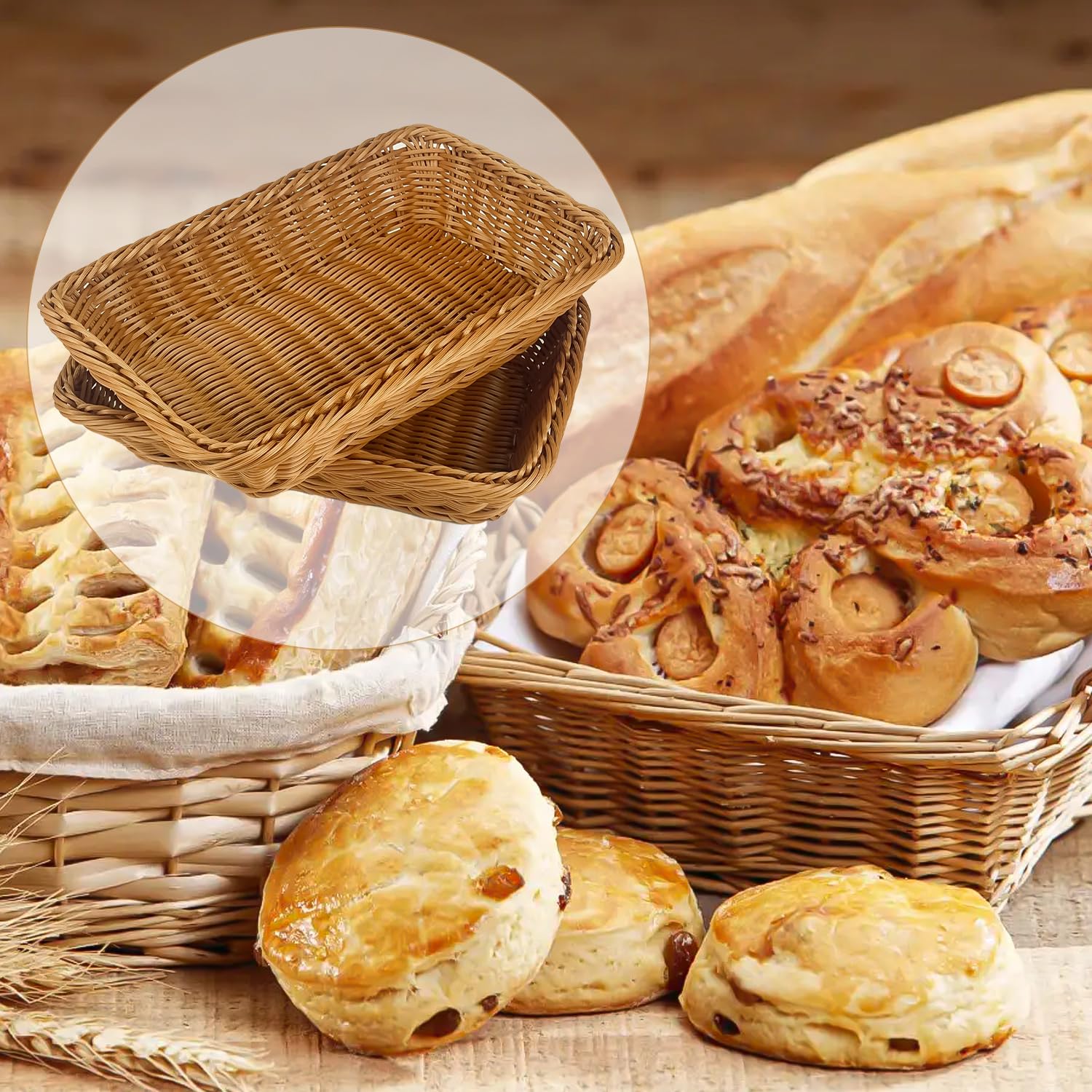 Fulhdedi basket keeps foods organized on counter with easy care