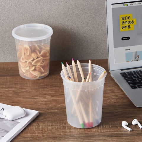 FulING 32oz deli container offers clear visibility for easy content checks.