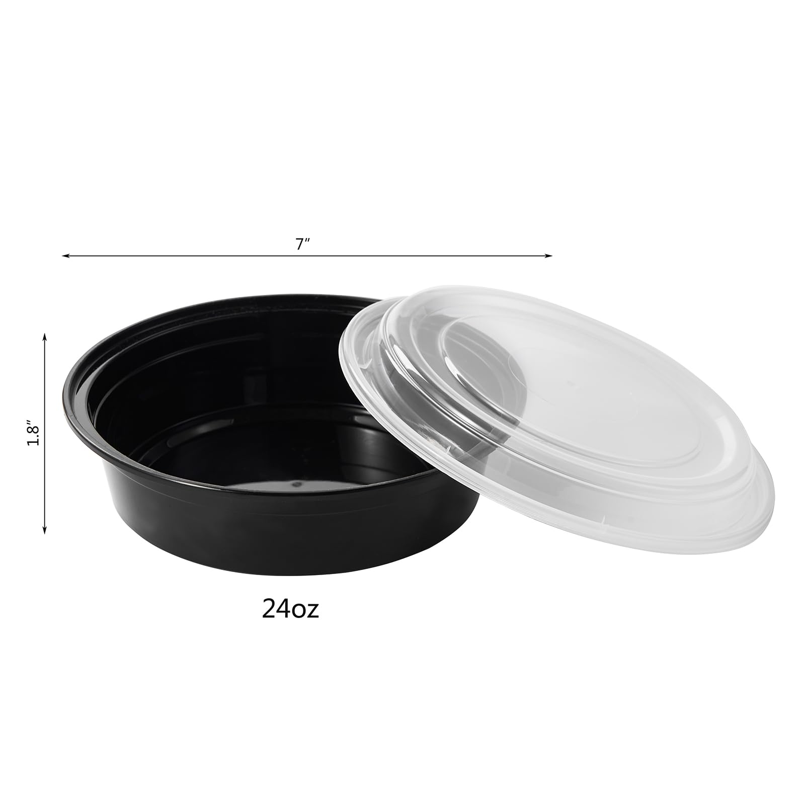FULING black round meal prep containers showing durable reusable design for daily lunches