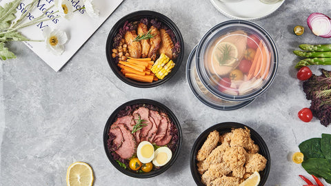 FULING dishwasher-safe take-out containers simplify cleanup after meal prep