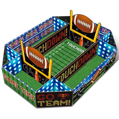 Fullhawl football snack tray assembled for serving at home party