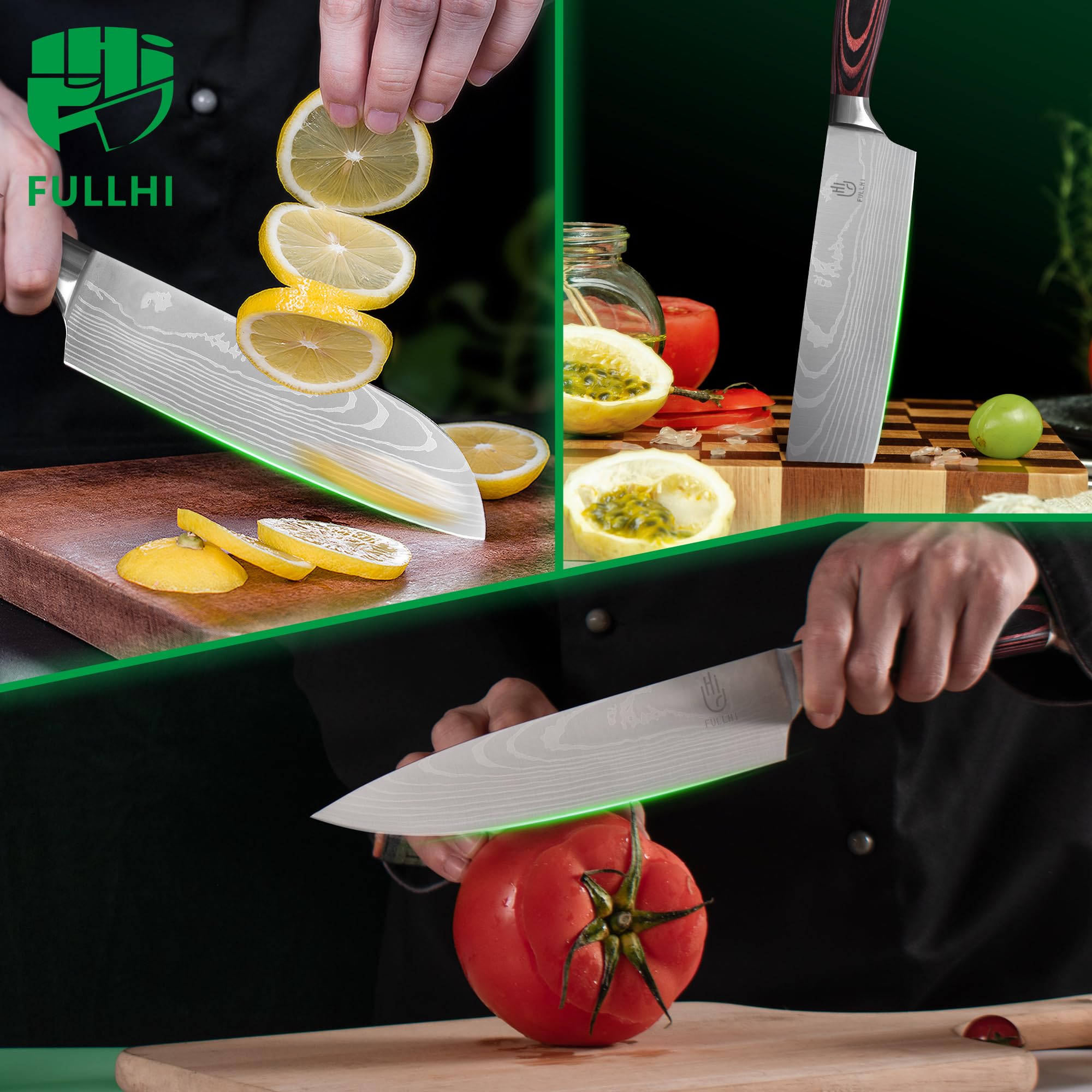 FULLHI 8-inch bread knife slices crusts smoothly without tearing.
