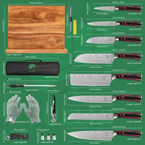 FULLHI 8-inch chef knife offers precise slicing for daily meal prep.