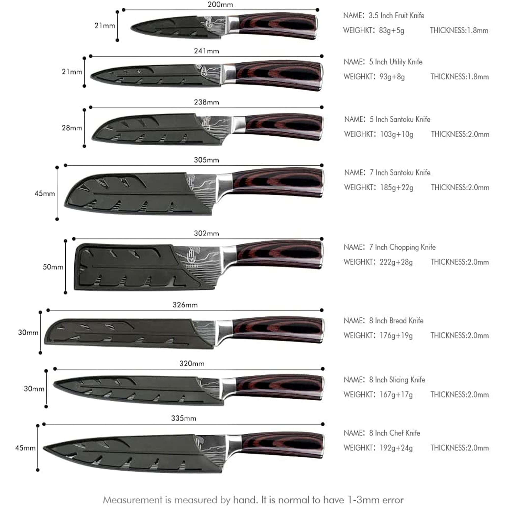 FULLHI knife set bread knife cutting through crust for clean slices