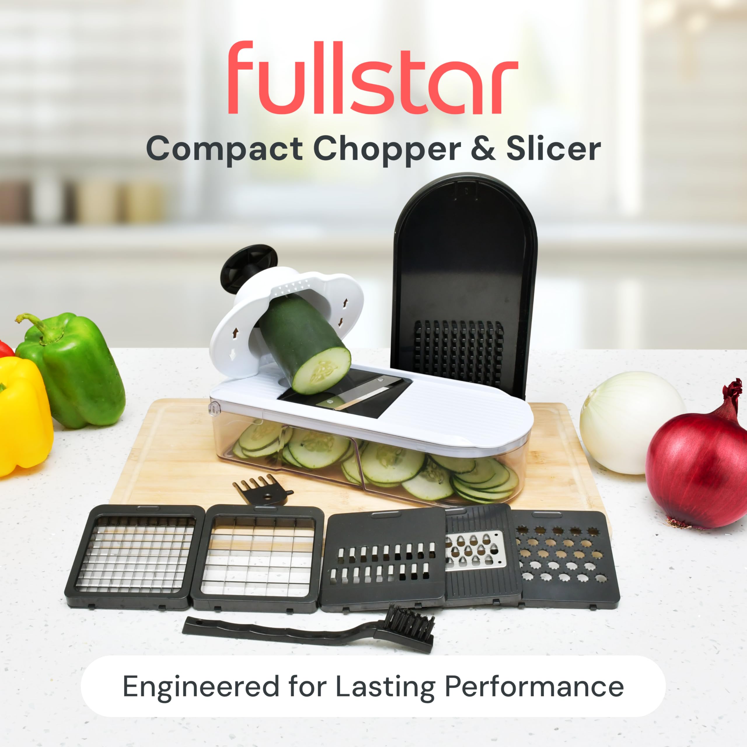 Fullstar 6-blade set close-up for versatile cutting and shredding