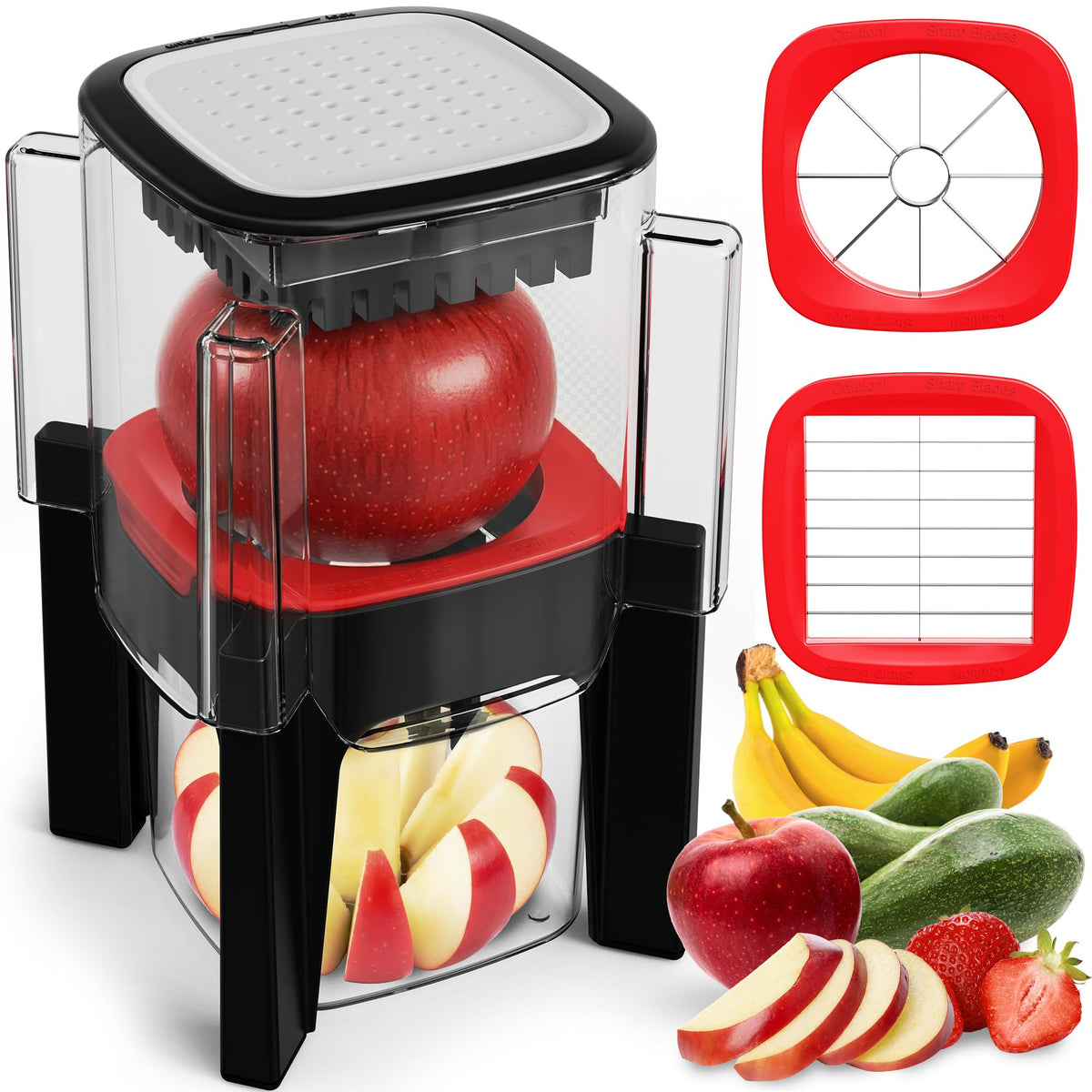 Fullstar Apple Slicer and Corer produces eight even apple slices for quick snacks.