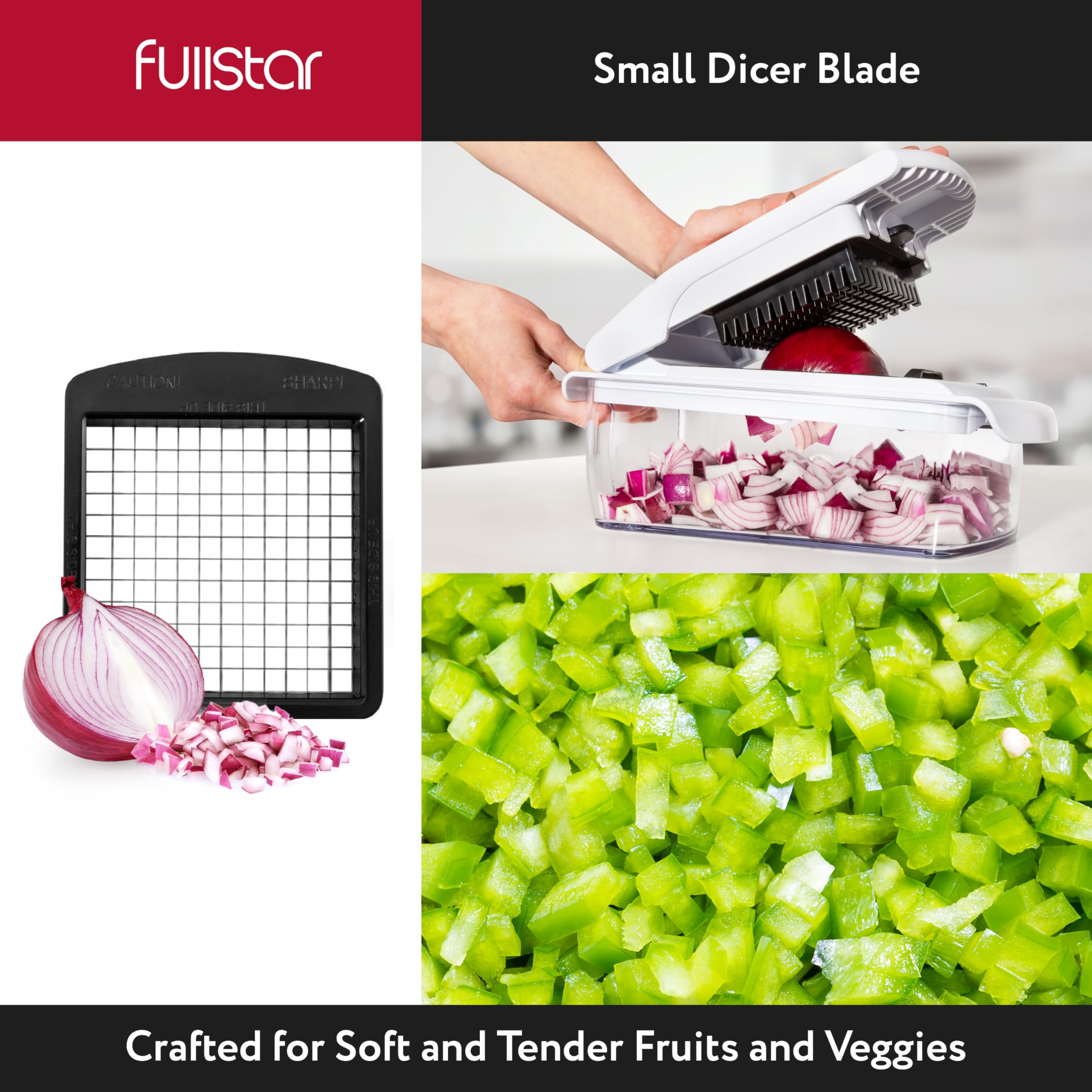 Fullstar blade replacement assembly close-up enables quick blade swaps.
