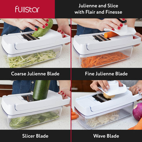 Fullstar 1.55L catch tray with lid reduces kitchen mess