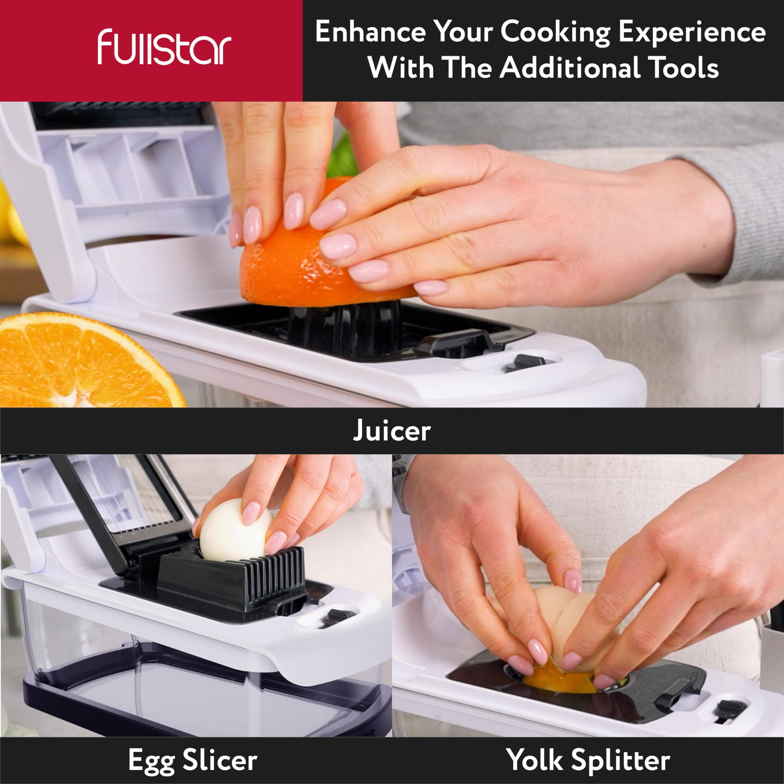 Fullstar chopper handling onions and other produce for clean, efficient dicing.