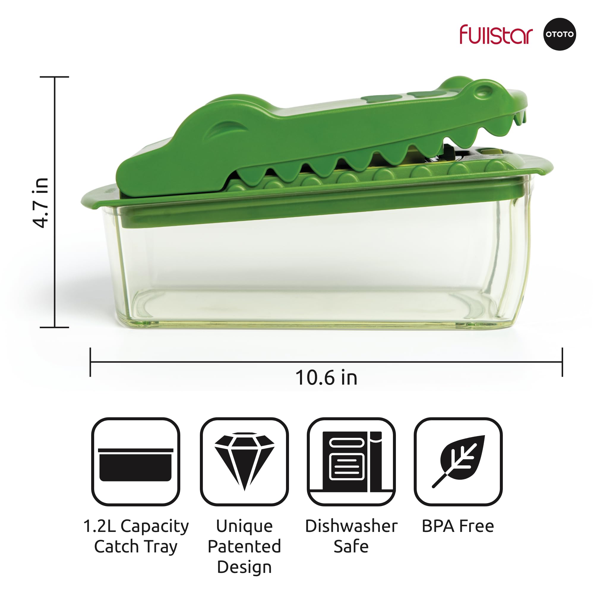 Fullstar Croc Chop 1200ml catch tray keeps prep tidy