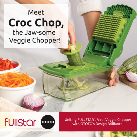 Fullstar Croc Chop five blade set for precise chopping, dicing and grating