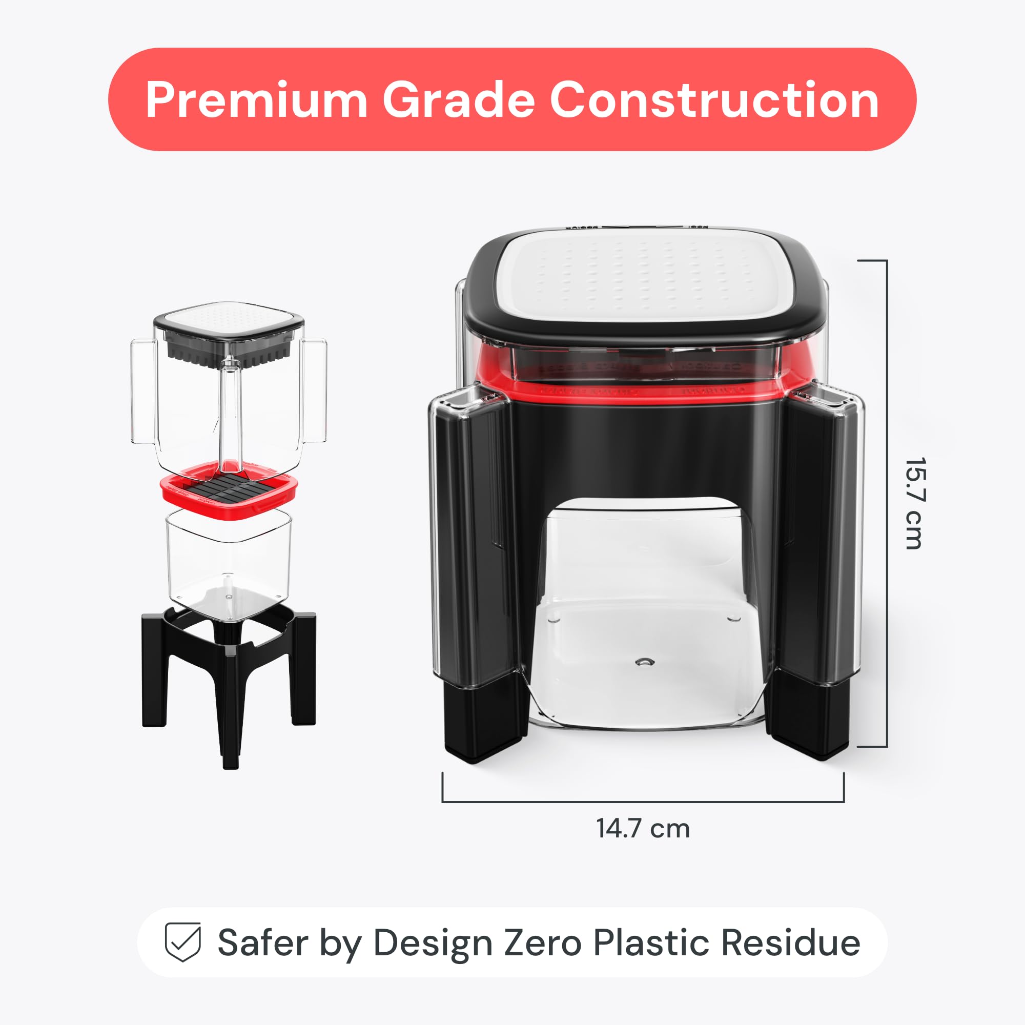 Fullstar ergonomic push handle design reduces effort during slicing.