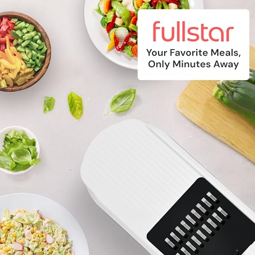 Fullstar multi-function slicer aids batch vegetable prep.