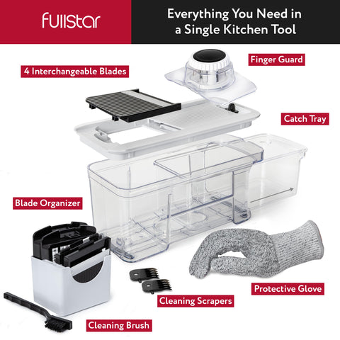 Fullstar mandoline slicer catch tray helps keep your counter clean