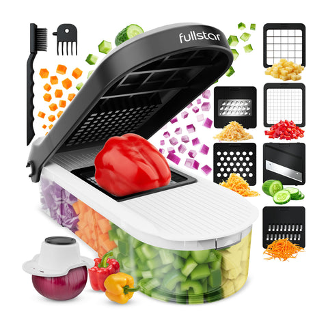 Fullstar mandoline slicer front view for quick, even vegetable slicing