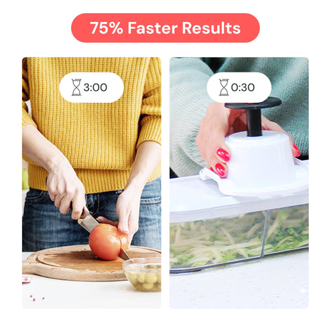 Fullstar dishwasher-safe top rack-ready chopper for quick cleanup.