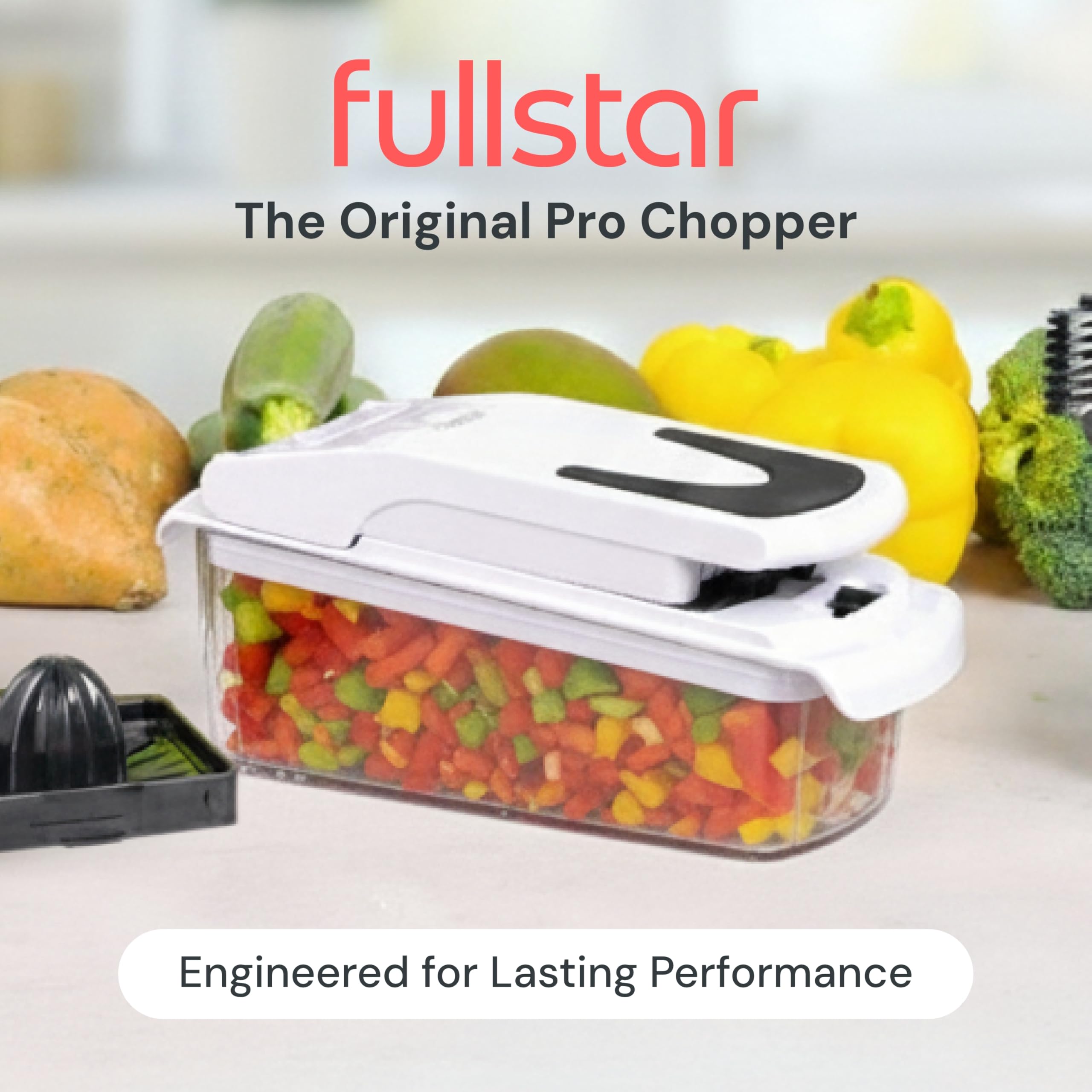 Fullstar Pro Chopper 5-cup bowl ready to chop vegetables efficiently.