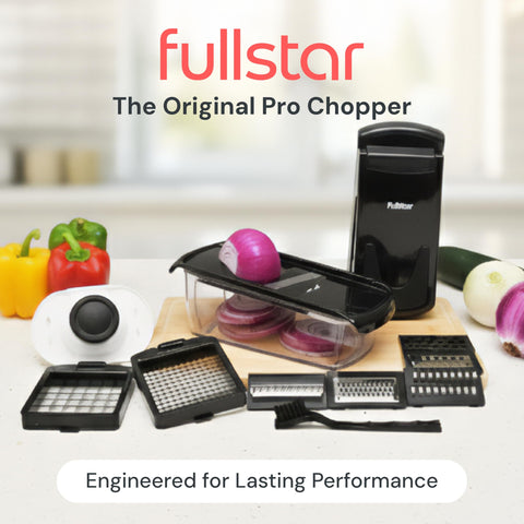 Fullstar Original Pro Chopper blades close-up show razor-sharp 420 stainless steel performance.