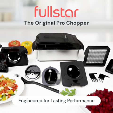 Fullstar The Original Pro Chopper blades close-up shows razor-sharp stainless steel blades