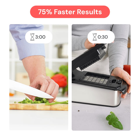 Fullstar The Original Pro Chopper catch tray in action keeps counters clean