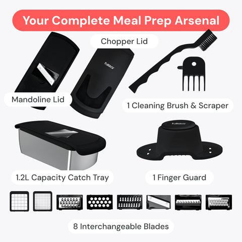 Fullstar Original Pro Chopper catch tray keeps prep mess-free.