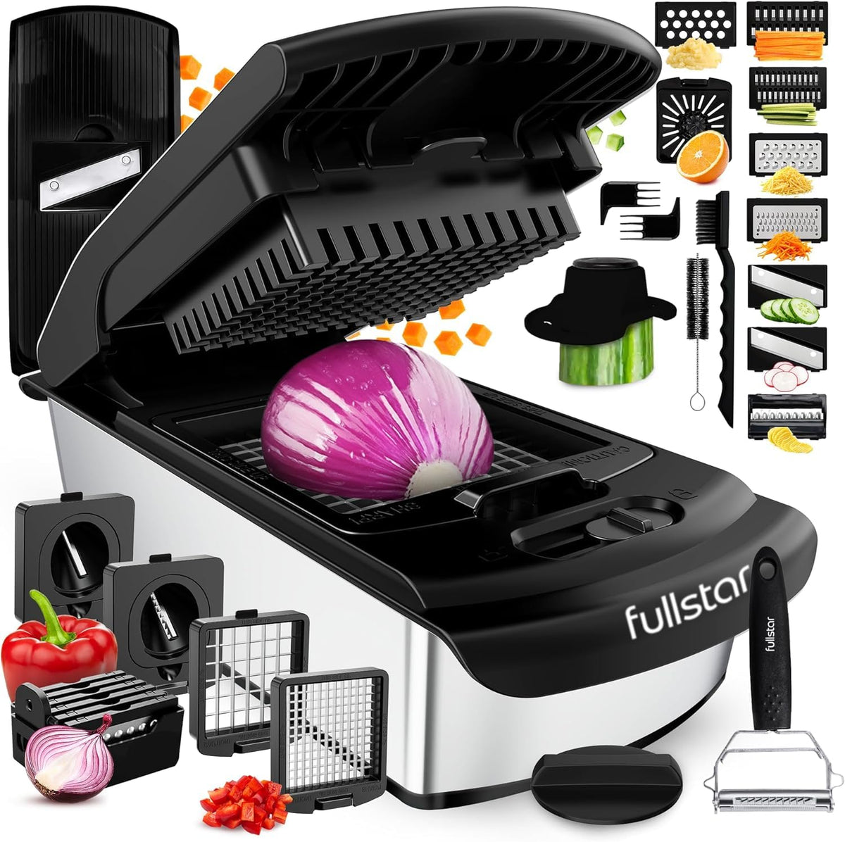 Fullstar Original Pro Chopper dices vegetables for quick meal prep.