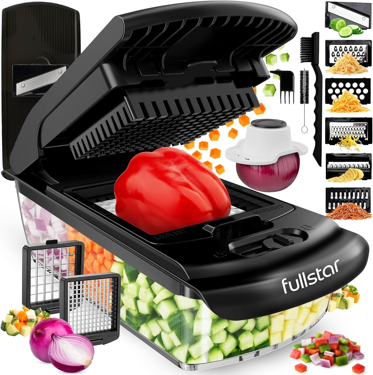 Fullstar Original Pro Chopper dices vegetables quickly for easy meal prep.