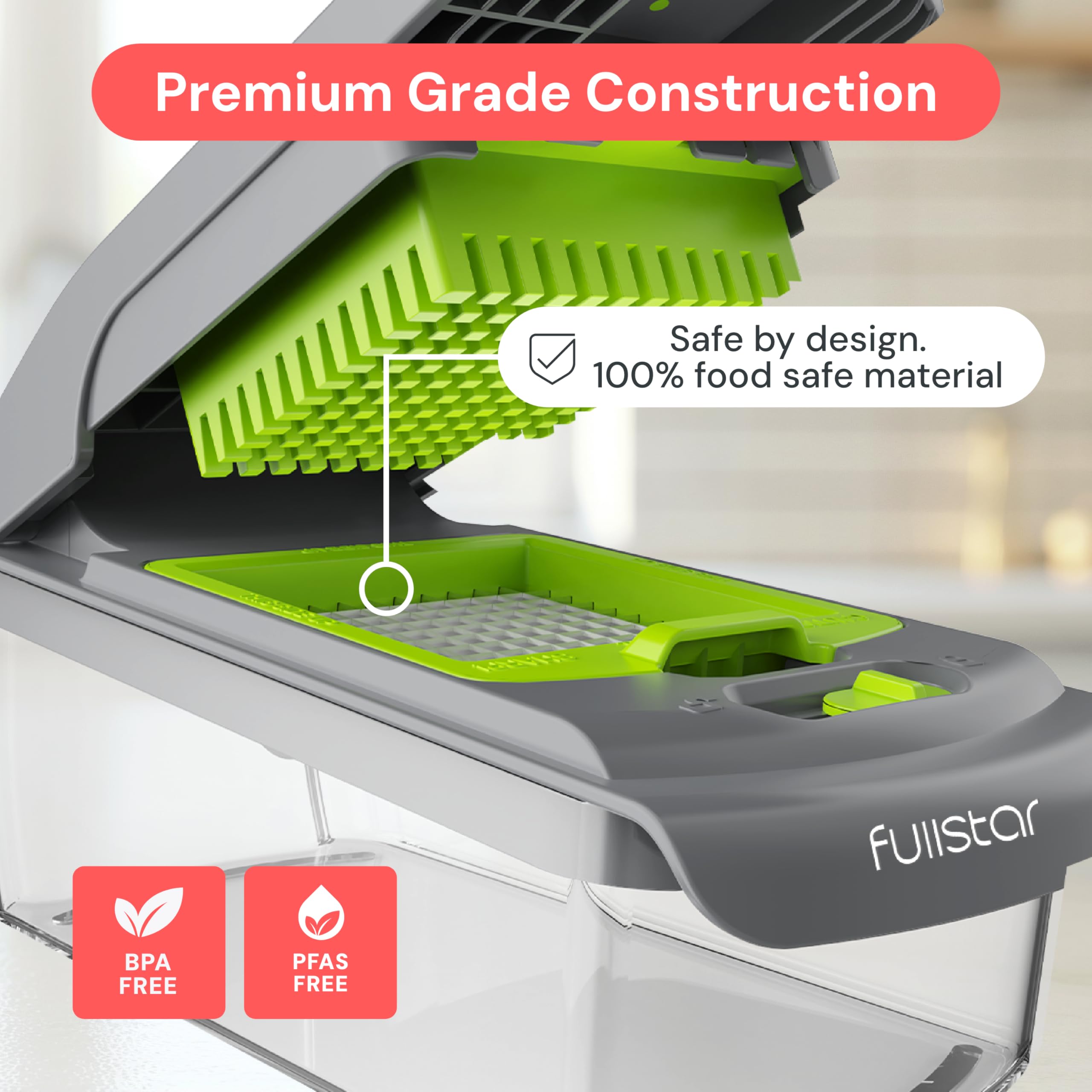 Fullstar Original Pro Chopper non-slip base keeps it steady during prep.