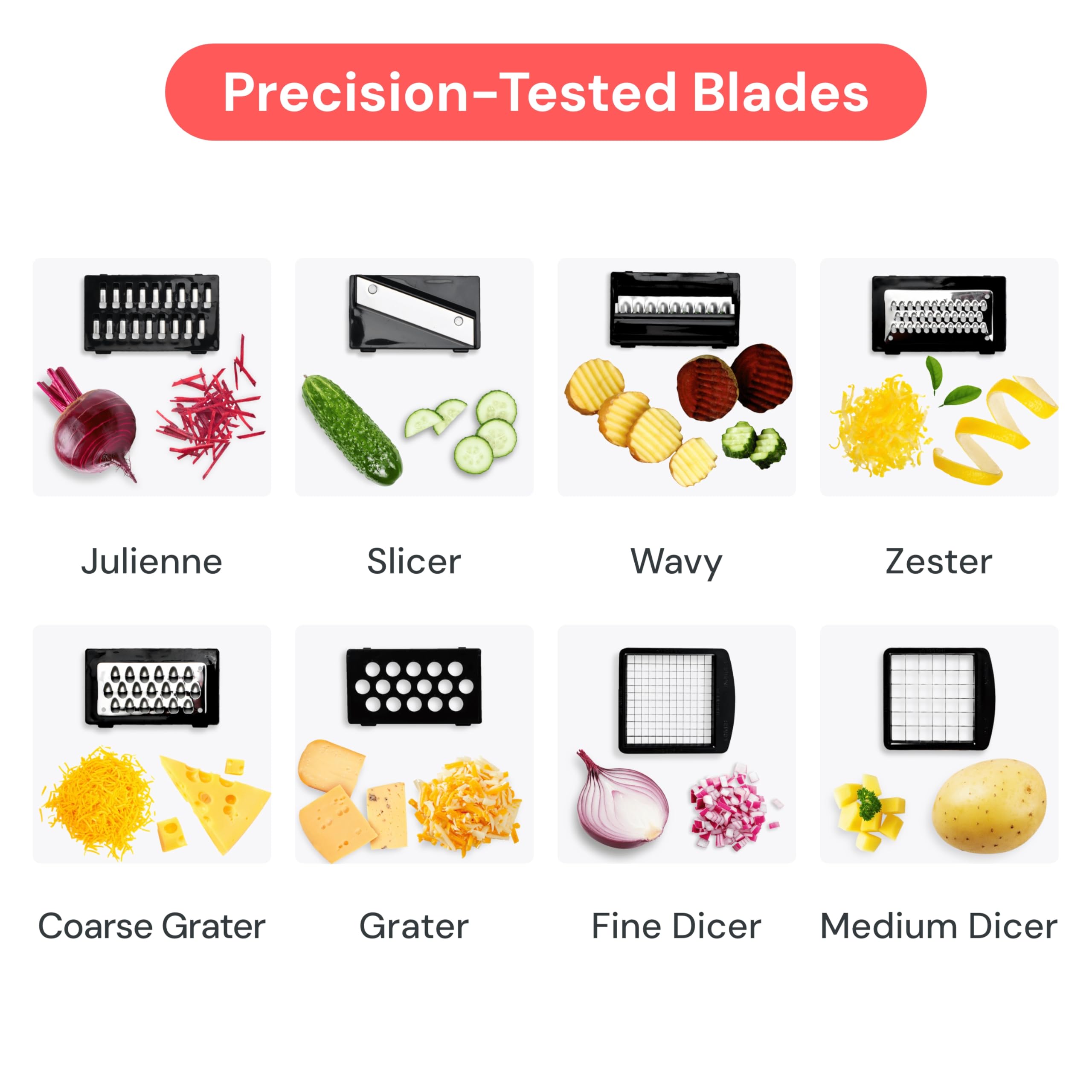 Fullstar Original Pro Chopper soft-grip handle improves control during chopping.