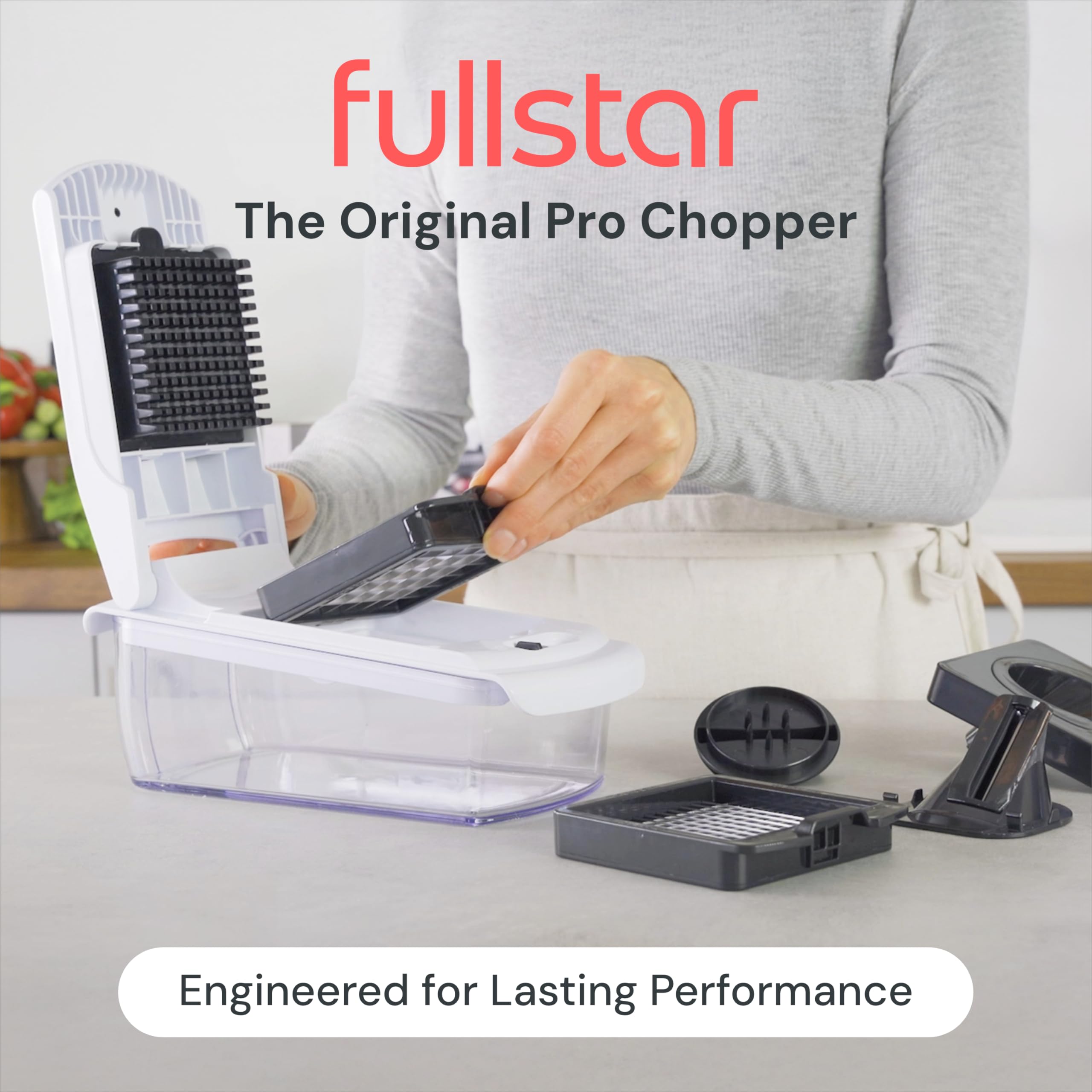 Fullstar Pro Chopper soft-grip handle offers comfortable control during chopping