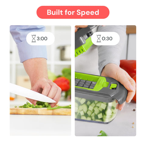 Fullstar Original Pro Chopper spiralizer attachment creating ribbons and spirals.