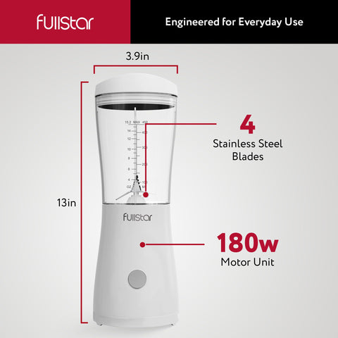 Fullstar portable blender in a compact travel design for office and home use.