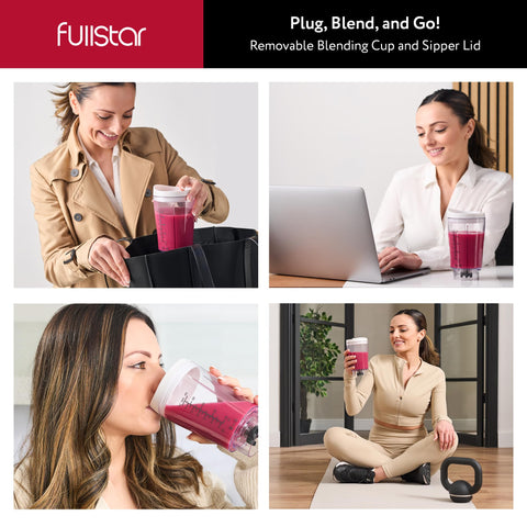 Fullstar portable blender includes a cleaning brush for maintenance.