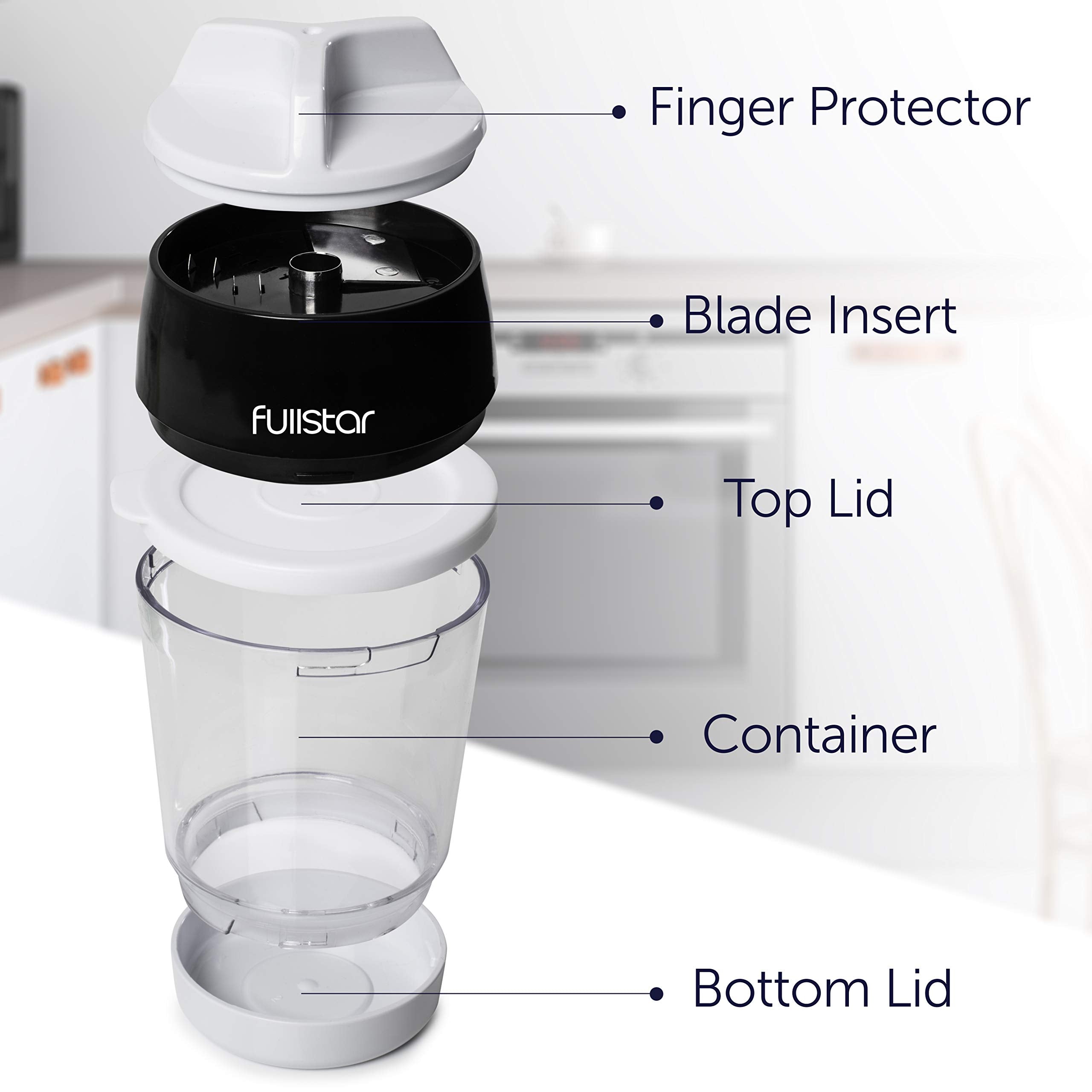 Fullstar spiralizer catch container for mess-free prep and storage of noodles