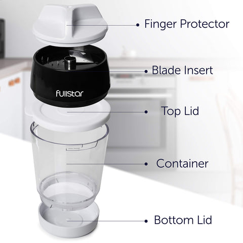 Fullstar spiralizer catch container for mess-free prep and storage of noodles
