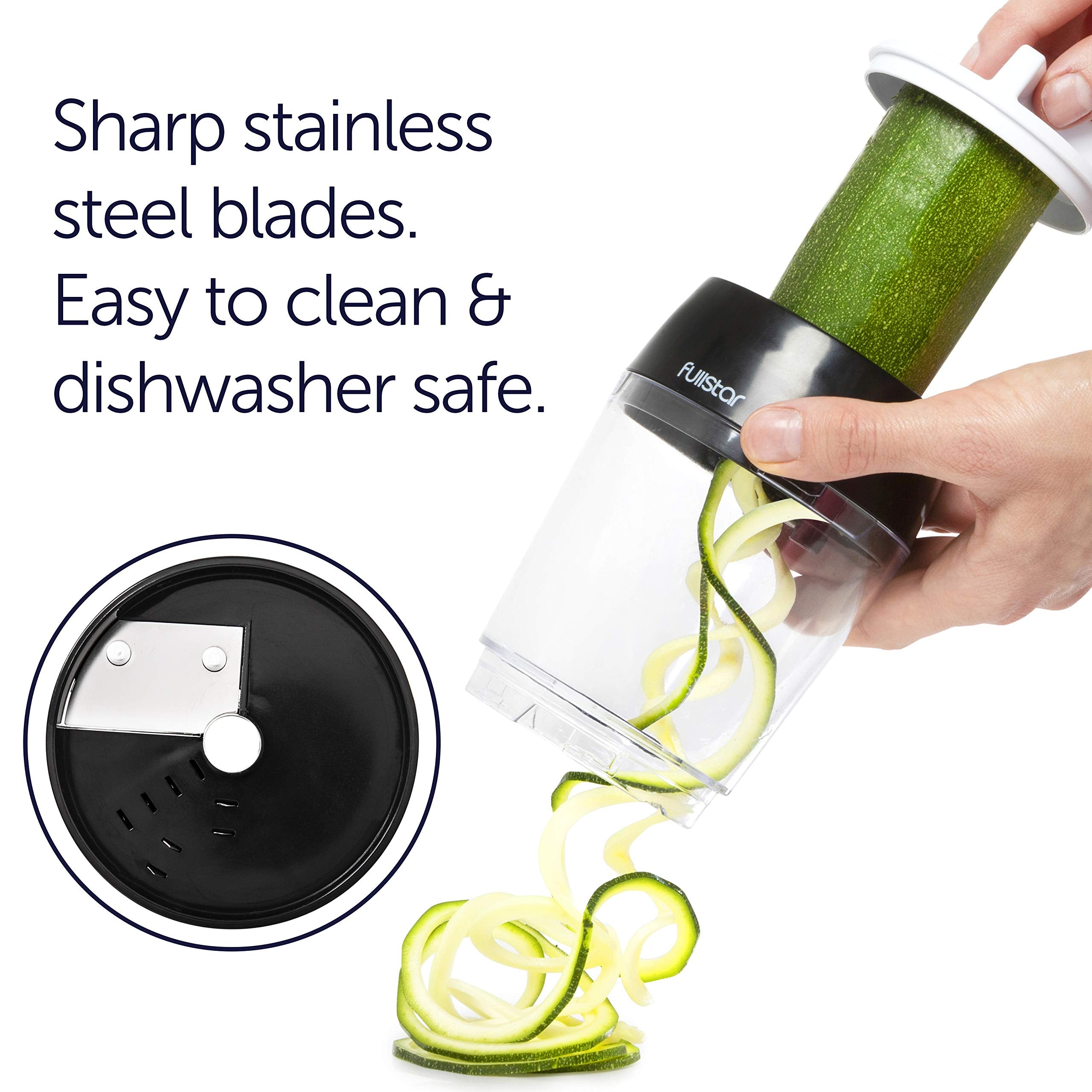 Fullstar spiralizer safety guard for safe handling and consistent cuts