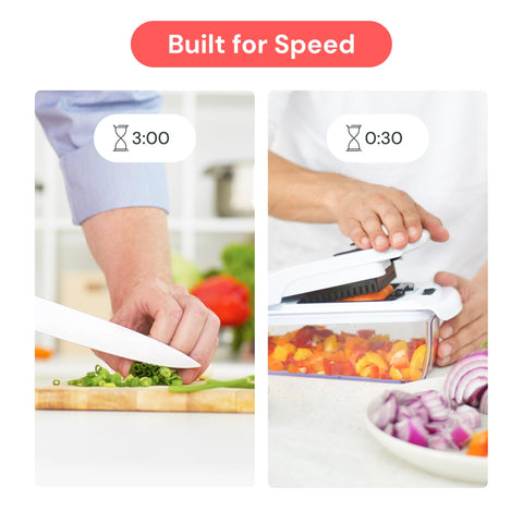 Fullstar soft-grip handle provides comfortable control during meal prep