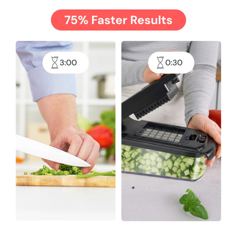Fullstar Vegetable Chopper soft grip handle enhances control during chopping tasks.