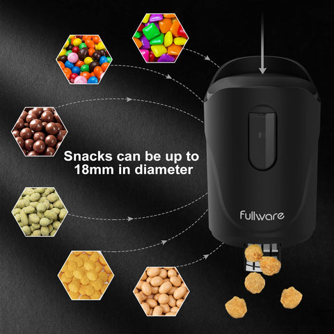 Fullware Nuts Dispenser fits bite-sized snacks up to 0.7 inches.