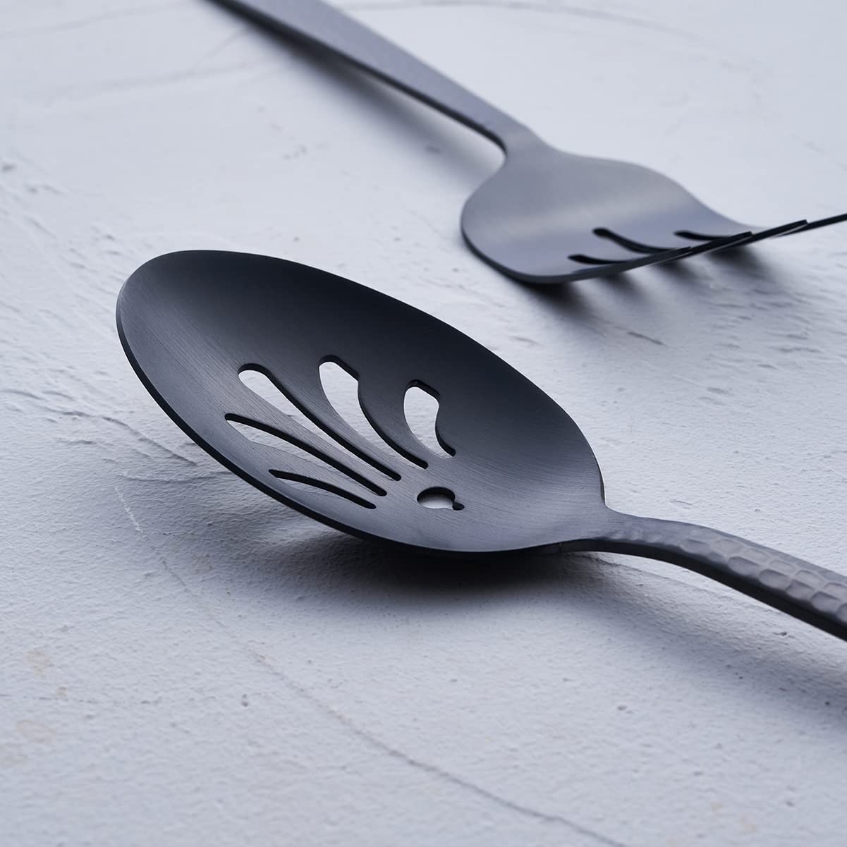Fullyware 8-inch butter knife in matte black for smooth spreading.