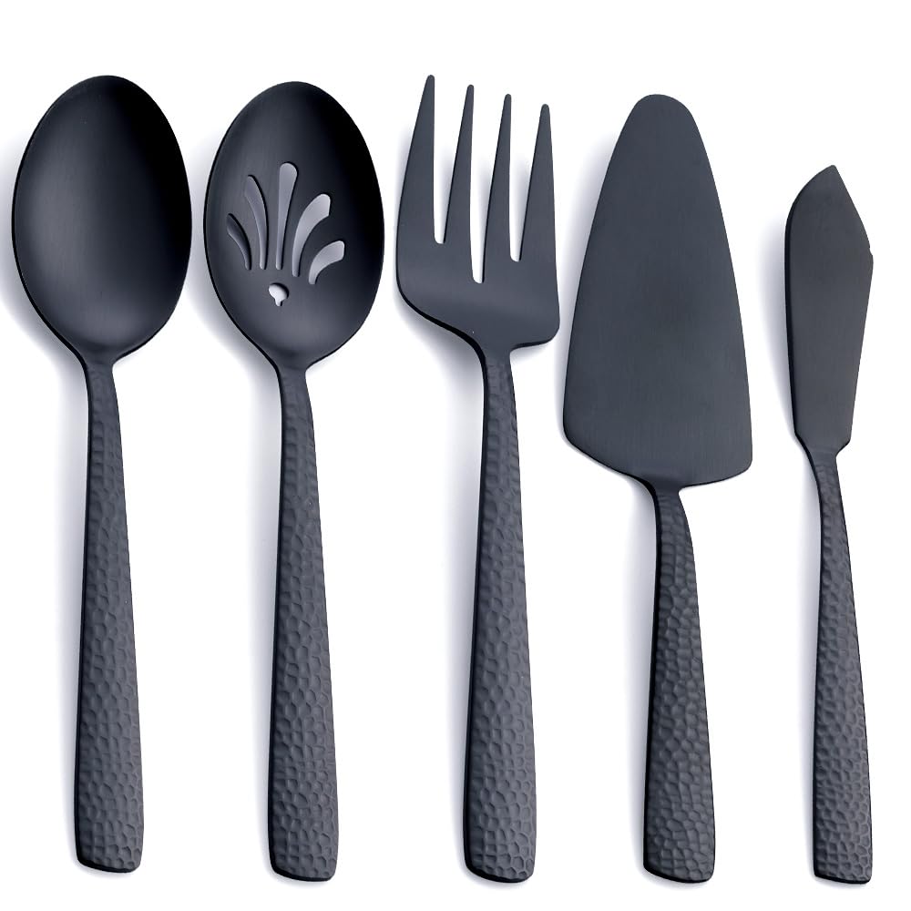 Fullyware 9.5-inch serving spoon in matte black for elegant serving.