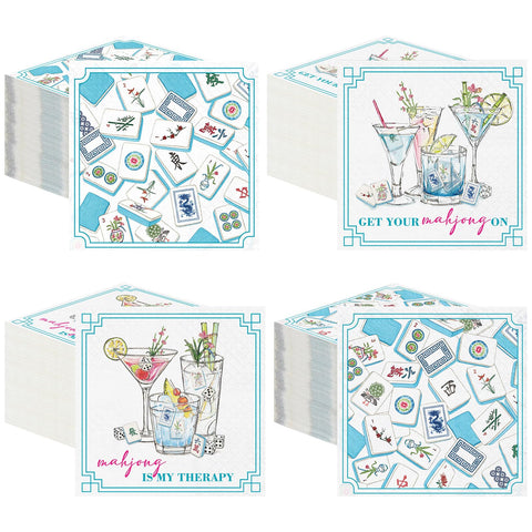 Fulmoon mahjong napkins 200pcs set for vibrant party decor.