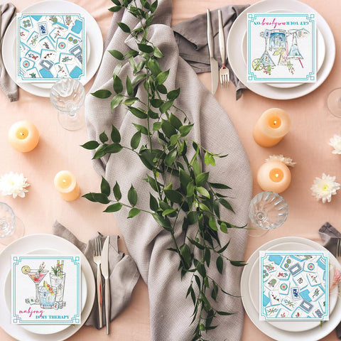 Fulmoon mahjong pattern napkins design enhances themed events.