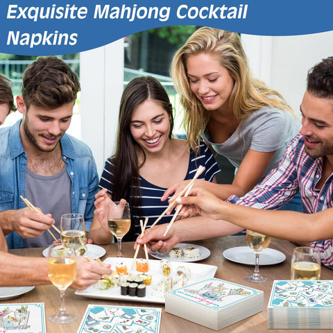Fulmoon multicolor mahjong napkins for cohesive party aesthetics.
