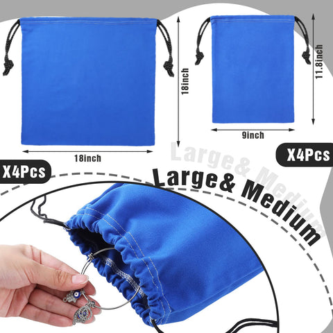 Fumete silver storage bag 9x11.8 inches anti-tarnish keeps jewelry shine.