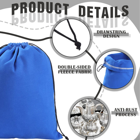Fumete velvet-lined bag protecting silverware and jewelry softly.